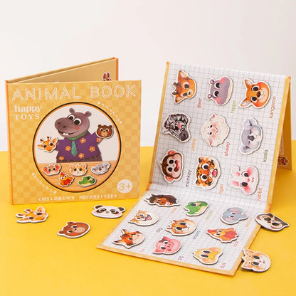 45968664330404Animal Magnet Jigsaw Puzzle Book with colorful pieces. Child solving a magnetic animal puzzle in the book. Montessori Magnetic Animal Puzzle pieces in action. Educational Animal Puzzle Book with magnets for learning. Baby playing with the Magnetic Animal Jigsaw Puzzle Game.